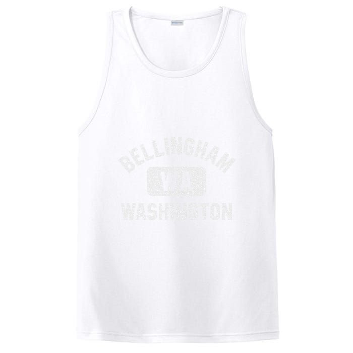 Bellingham Wa Washington Gym Style Distressed White Print PosiCharge Competitor Tank