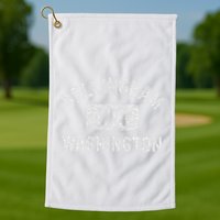 Bellingham Wa Washington Gym Style Distressed White Print Golf Towel