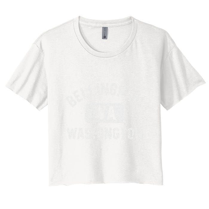 Bellingham Wa Washington Gym Style Distressed White Print Crop Top