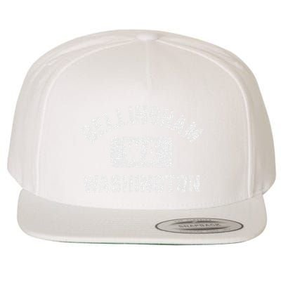 Bellingham Wa Washington Gym Style Distressed White Print Wool Snapback Cap
