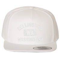 Bellingham Wa Washington Gym Style Distressed White Print Wool Snapback Cap