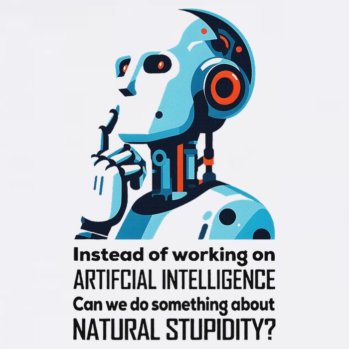Before We Work On Ai Can We Address Natural Stupidity Funny Mousepad
