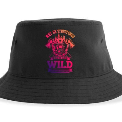 Be Wild Wildland Firefighter Axe And Mask Gift Sustainable Bucket Hat