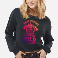 Be Wild Wildland Firefighter Axe And Mask Gift Cropped Pullover Crew