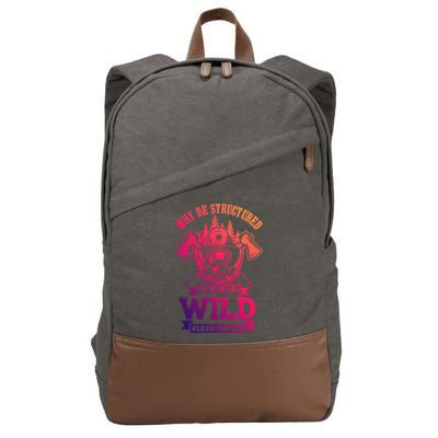 Be Wild Wildland Firefighter Axe And Mask Gift Cotton Canvas Backpack