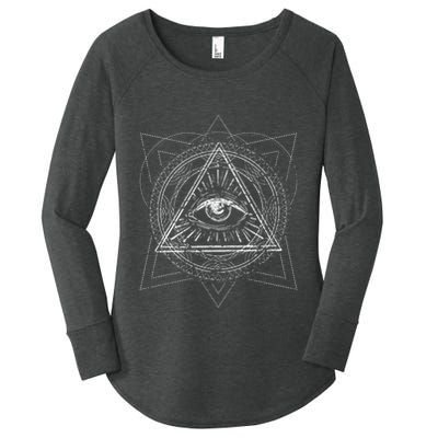 Blackcraft Wiccan Witch Sacred Geometry Eye Occult Women's Perfect Tri Tunic Long Sleeve Shirt