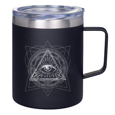 Blackcraft Wiccan Witch Sacred Geometry Eye Occult 12oz Stainless Steel Coffee Mug