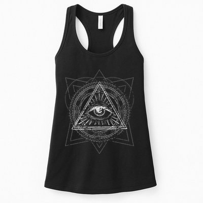 Blackcraft Wiccan Witch Sacred Geometry Eye Occult Womens Tank Top
