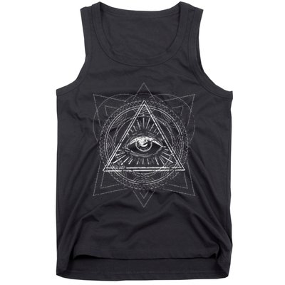 Blackcraft Wiccan Witch Sacred Geometry Eye Occult Tank Top