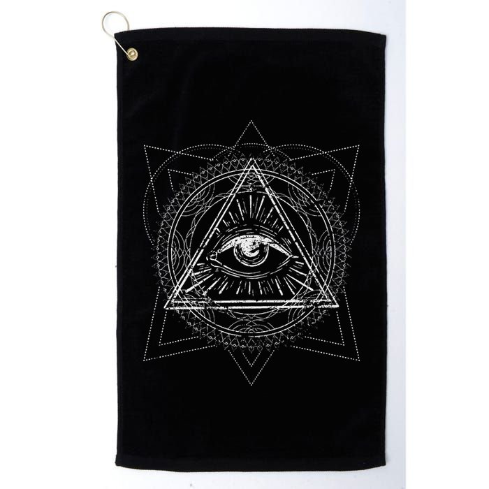 Blackcraft Wiccan Witch Sacred Geometry Eye Occult Golf Towel
