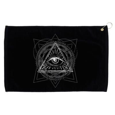 Blackcraft Wiccan Witch Sacred Geometry Eye Occult Grommeted Golf Towel