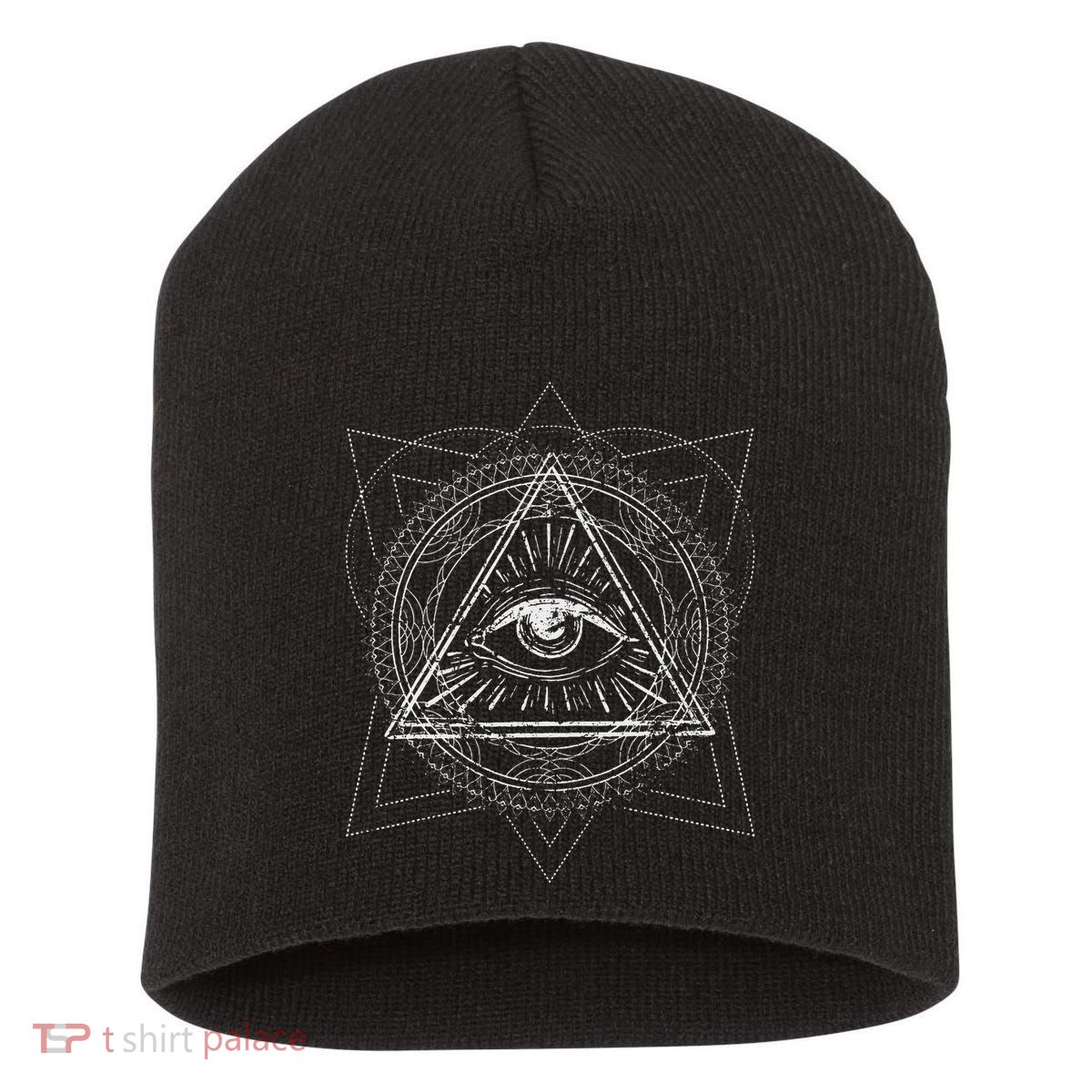 Blackcraft Wiccan Witch Sacred Geometry Eye Occult Short Acrylic Beanie