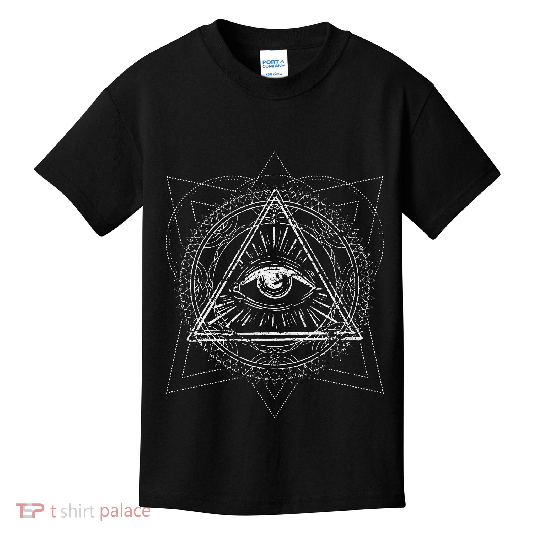 Blackcraft Wiccan Witch Sacred Geometry Eye Occult Kids T-Shirt