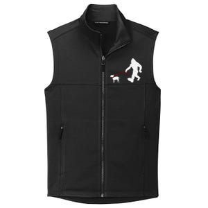 Bigfoot Walking With Bull Terrier Dog Collective Smooth Fleece Vest