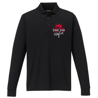 Bflo Wny West New York For The 716 Area Code Buffalo Ny Performance Long Sleeve Polo