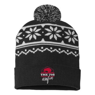 Bflo Wny West New York For The 716 Area Code Buffalo Ny USA-Made Snowflake Beanie