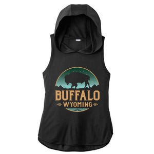 Buffalo Wyoming WY Buffalo Bison Ladies PosiCharge Tri-Blend Wicking Draft Hoodie Tank