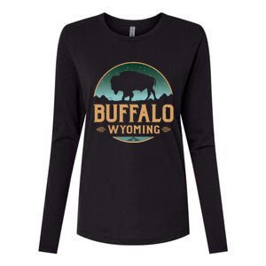 Buffalo Wyoming WY Buffalo Bison Womens Cotton Relaxed Long Sleeve T-Shirt