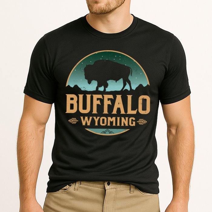 Buffalo Wyoming WY Buffalo Bison Cooling Performance Crew T-Shirt