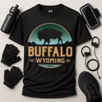 Buffalo Wyoming WY Buffalo Bison Cooling Performance Crew T-Shirt