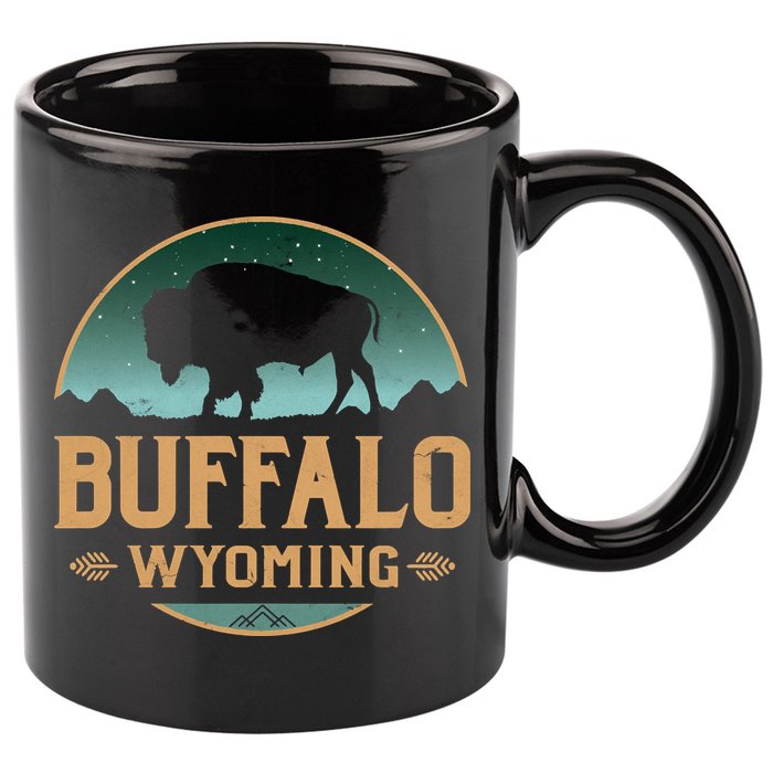 Buffalo Wyoming WY Buffalo Bison 11oz C Handle Ceramic Mug