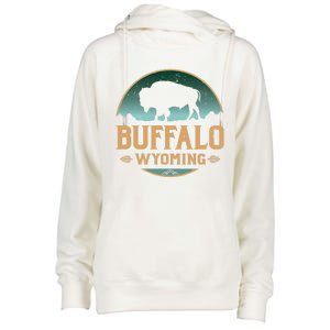 Buffalo Wyoming WY Buffalo Bison Womens Funnel Neck Pullover Hood