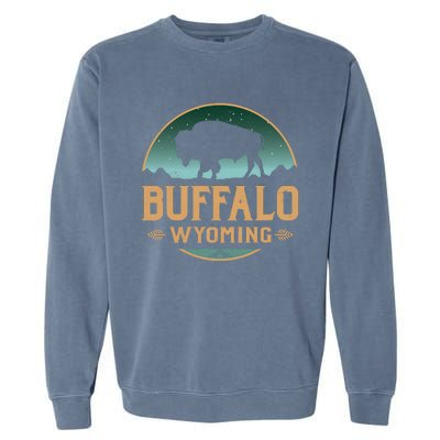 Buffalo Wyoming WY Buffalo Bison Garment-Dyed Sweatshirt