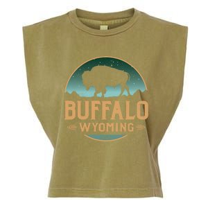 Buffalo Wyoming WY Buffalo Bison Garment-Dyed Women's Muscle Tee