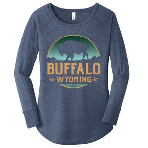 Buffalo Wyoming WY Buffalo Bison Women's Perfect Tri Tunic Long Sleeve Shirt