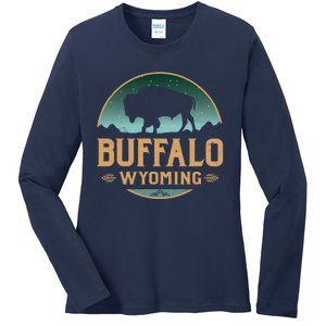 Buffalo Wyoming WY Buffalo Bison Ladies Long Sleeve Shirt