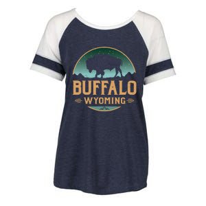 Buffalo Wyoming WY Buffalo Bison Enza Ladies Jersey Colorblock Tee