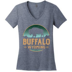 Buffalo Wyoming WY Buffalo Bison Women's V-Neck T-Shirt