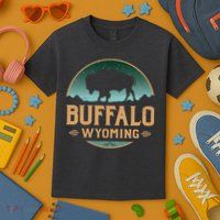 Buffalo Wyoming WY Buffalo Bison Kids T-Shirt