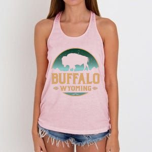 Buffalo Wyoming WY Buffalo Bison Women's Knotted Racerback Tank