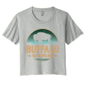 Buffalo Wyoming WY Buffalo Bison Women's Crop Top Tee