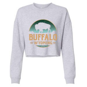 Buffalo Wyoming WY Buffalo Bison Cropped Pullover Crew