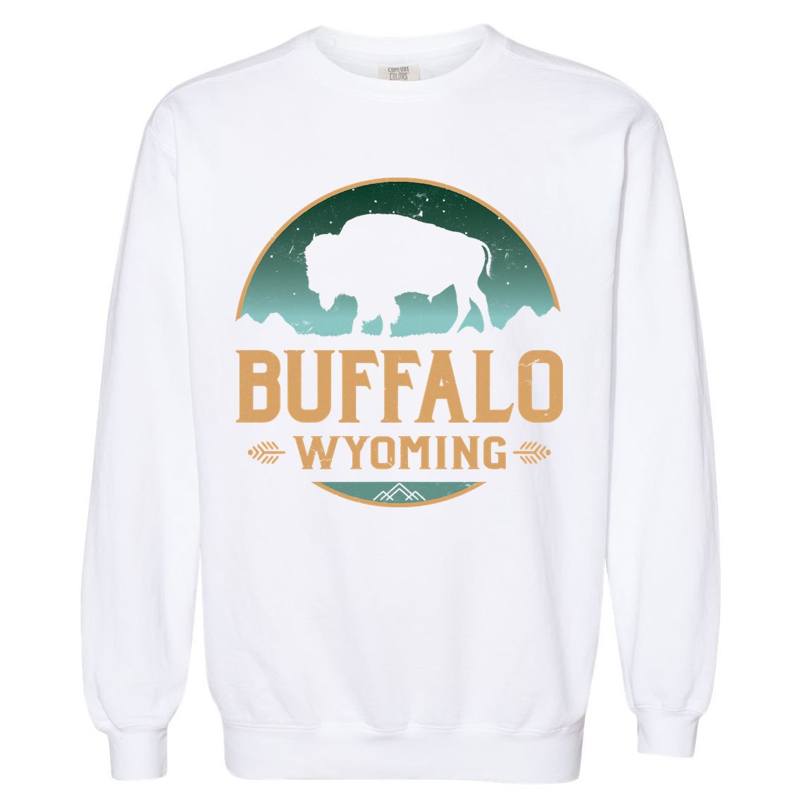 Buffalo Wyoming WY Buffalo Bison Garment-Dyed Sweatshirt