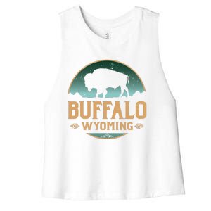 Buffalo Wyoming WY Buffalo Bison Women's Racerback Cropped Tank