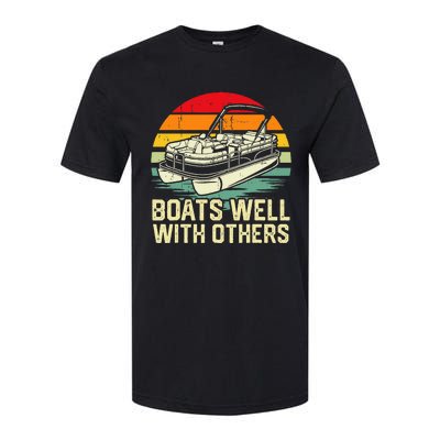 Boats Well With Others Pontoon Boat Boating Retro Softstyle CVC T-Shirt