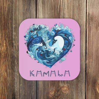 Blue Wave With Cats Kamala Harris 2024 Coaster