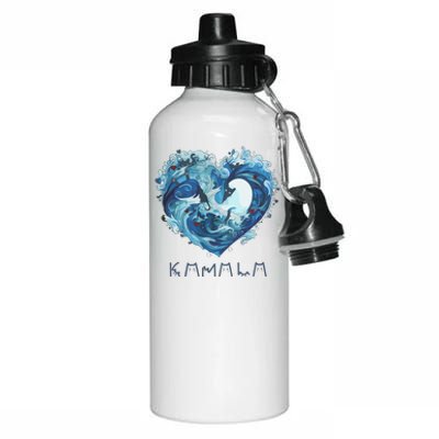 Blue Wave With Cats Kamala Harris 2024 Aluminum Water Bottle