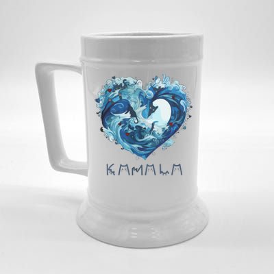 Blue Wave With Cats Kamala Harris 2024 Beer Stein