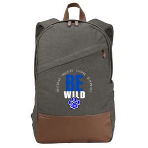 Be Wild White Letters Cotton Canvas Backpack