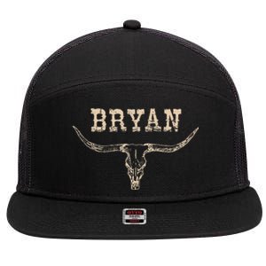 Bryan Wild West Personalized Bryan Birthday Bryan Family 7 Panel Mesh Trucker Snapback Hat