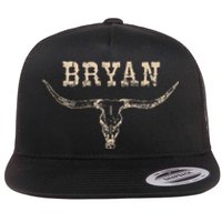 Bryan Wild West Personalized Bryan Birthday Bryan Family Flat Bill Trucker Hat