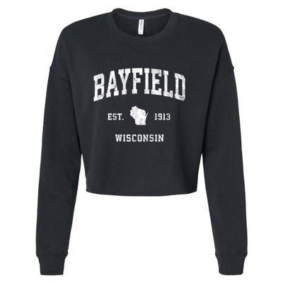 Bayfield Wisconsin Wi Vintage Athletic Sports Cropped Pullover Crew