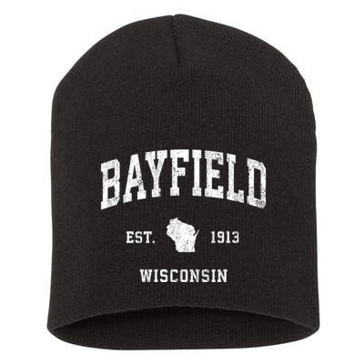 Bayfield Wisconsin Wi Vintage Athletic Sports Short Acrylic Beanie