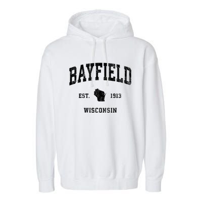 Bayfield Wisconsin Wi Vintage Athletic Sports Garment-Dyed Fleece Hoodie