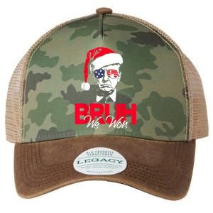 Bruh We Won Funny Christmas Santa Hat Trump 47 Usa President Legacy Tie Dye Trucker Hat