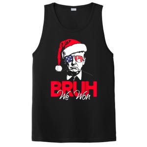 Bruh We Won Funny Christmas Santa Hat Trump 47 Usa President PosiCharge Competitor Tank